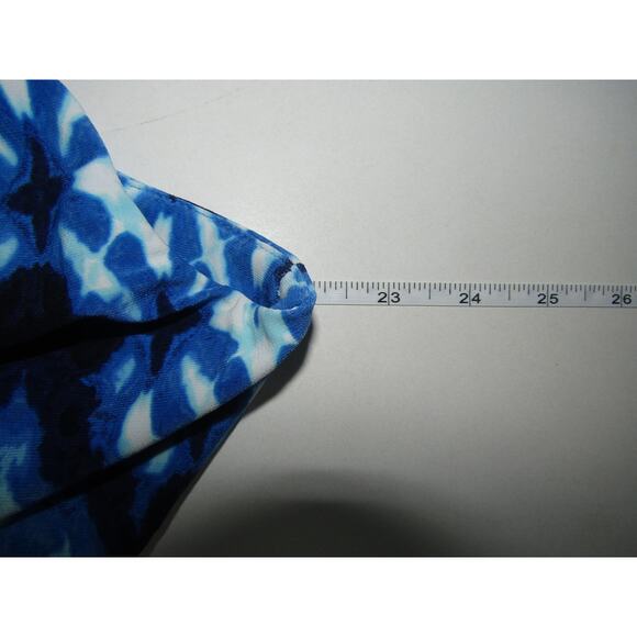 Blue Floral Maxi Dress sz 16W Boho Geometric Cruise Flowy Preppy Y2K Romantic - Picture 6 of 8